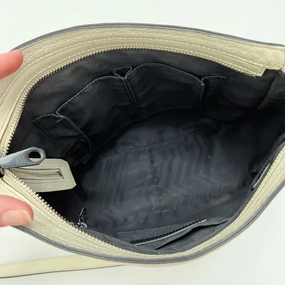 White Rebecca Minkoff Studded Braided Leather Crossbody Bag - Picture 6 of 8